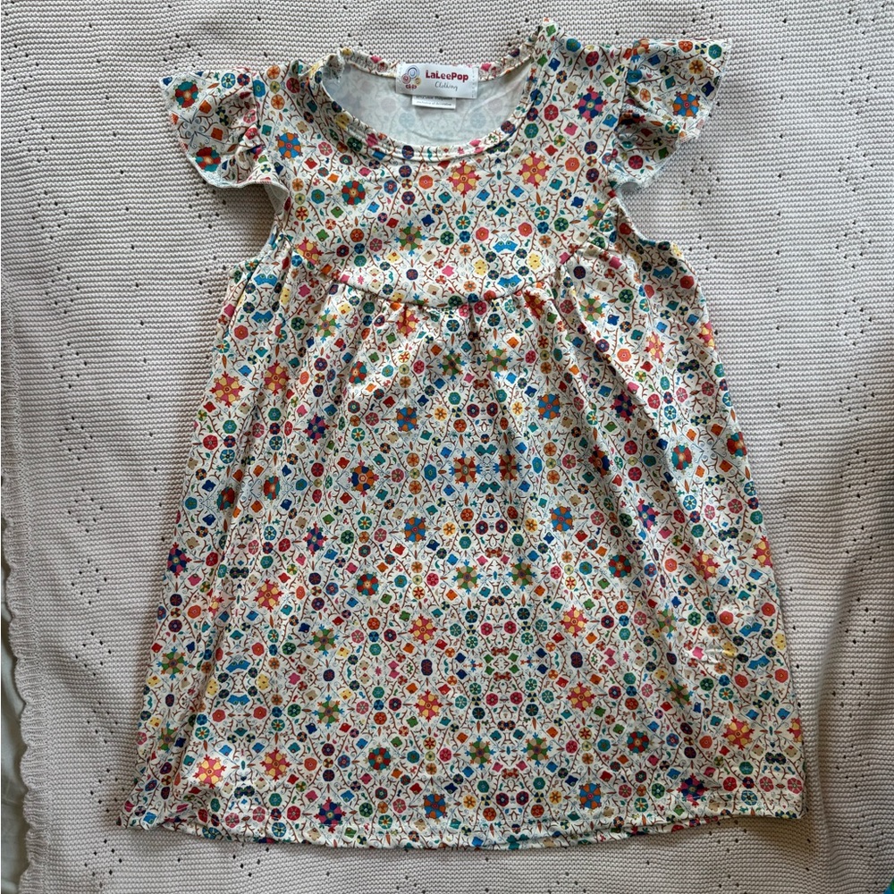 Colorful Patterned Short Sleeve Dress